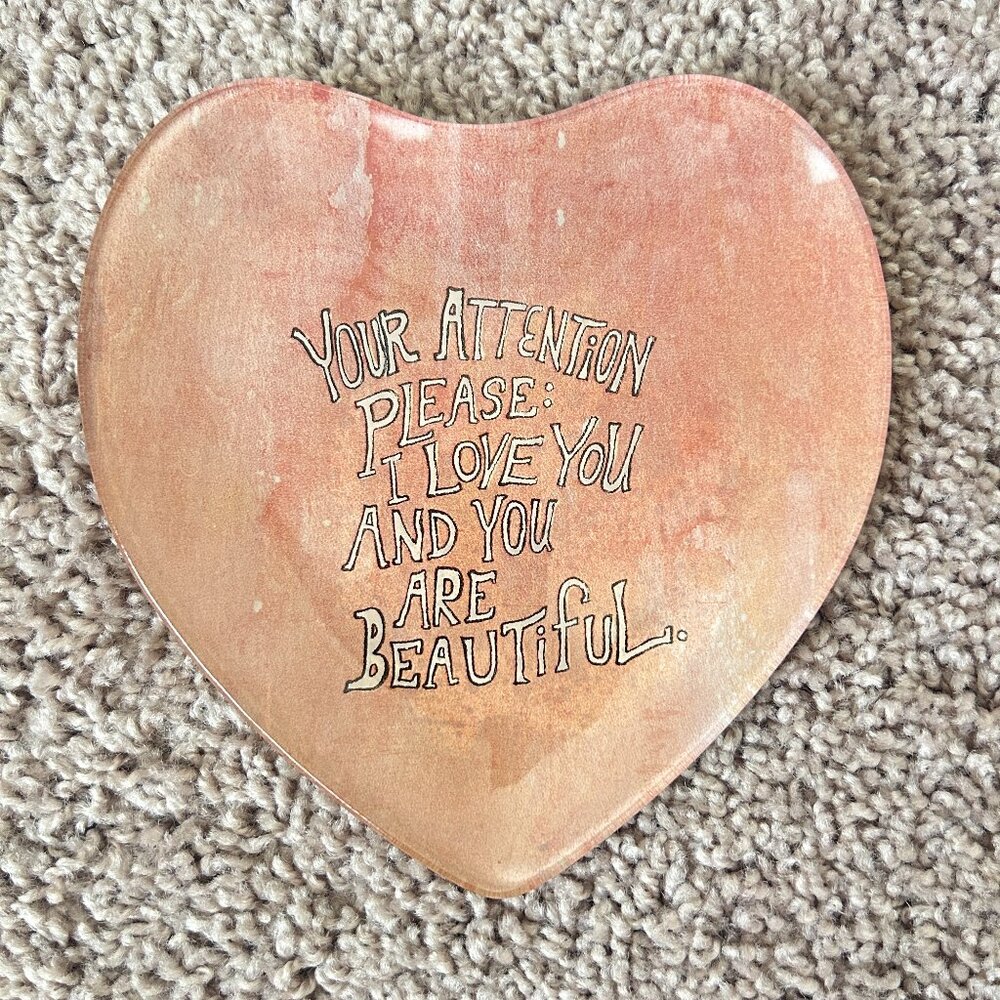 Sugarboo & Co Rebecca Puig Heart Dish Decorative Plate Gift Pink
